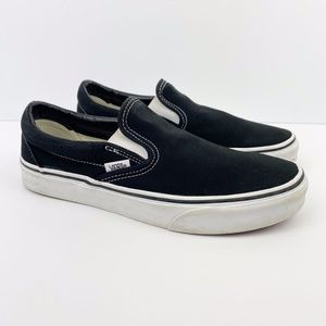 Vans Classic Shoes Womens Size 9 Mens 7.5 Black Slip On Retro Sneakers Canvas